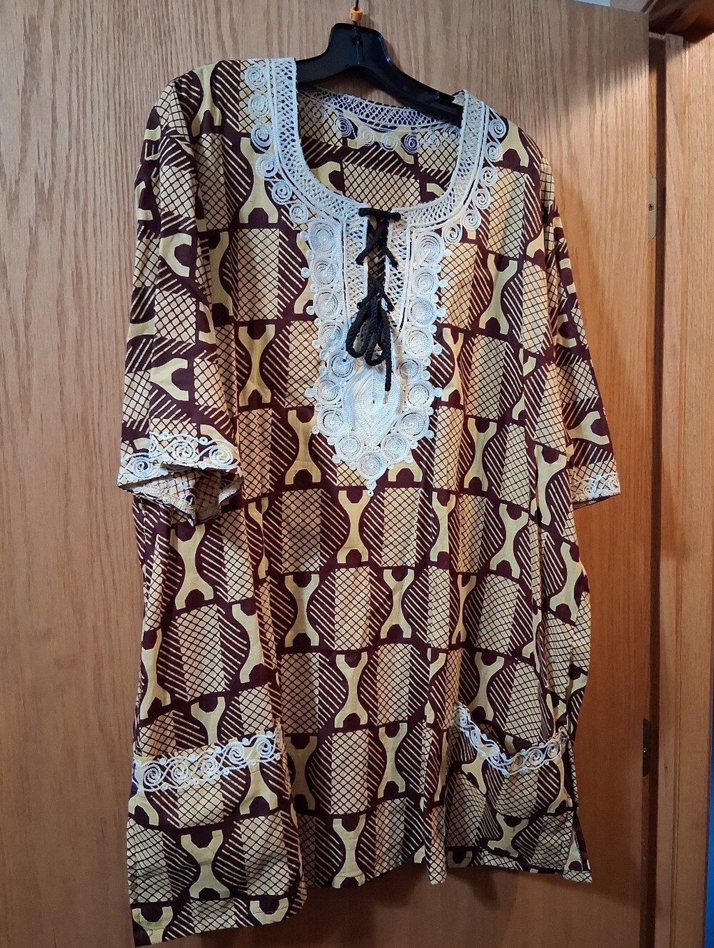African Dashiki Tunic, loose-fitting pullover shirt , unisex, embroidery
